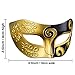TecUnite 14 Pieces Unisex Retro Half Masquerade Masks Face Mask Venetian Mask for Fancy Dress Costume Party (Gold and Black)