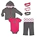 Yoga Sprout Girl's Jacket, Bodysuit, Pant, and 3 Headbands Set
