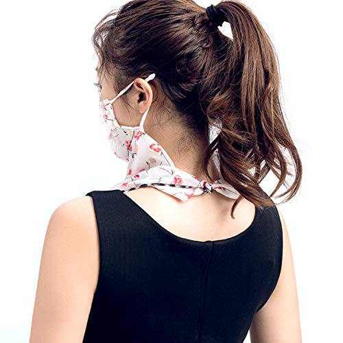 Outdoor Women\'s Sun Protection Anti-Dust Bandanas Chiffon Cycling Face Cover (White)