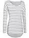 POGTMM Women Striped Long Sleeve T Shirt Blouse Tunic Tops Loose Fit(M,#Black and White)
