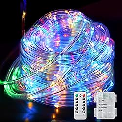 LIGHTNUM Battery Rope Lights 40Ft 120 LED Rope