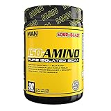 MAN Sports ISO-AMINO BCAA Amino Acid Powder, Sour Blast, 30 Servings, 210 Grams