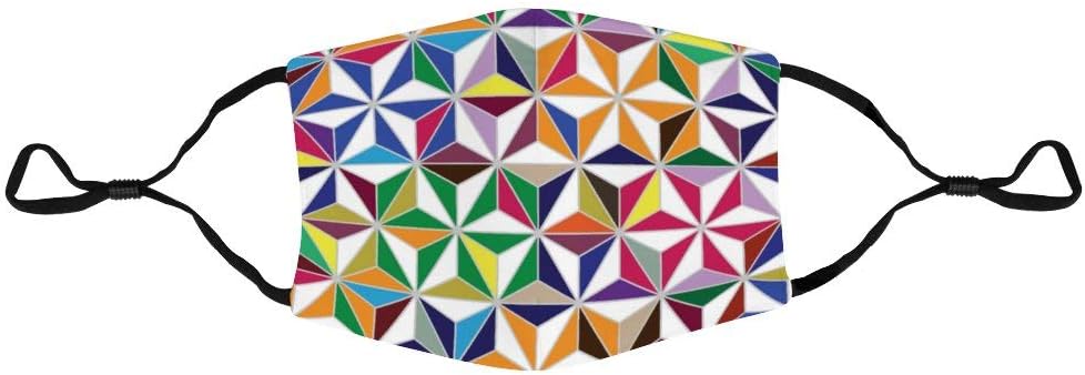 Geometric Ornament Dust Masks with Filter Dust Face Mask Washable Reuable with Design Unisex Masks Outdoor for Dust Protection Face Cover for Women Men