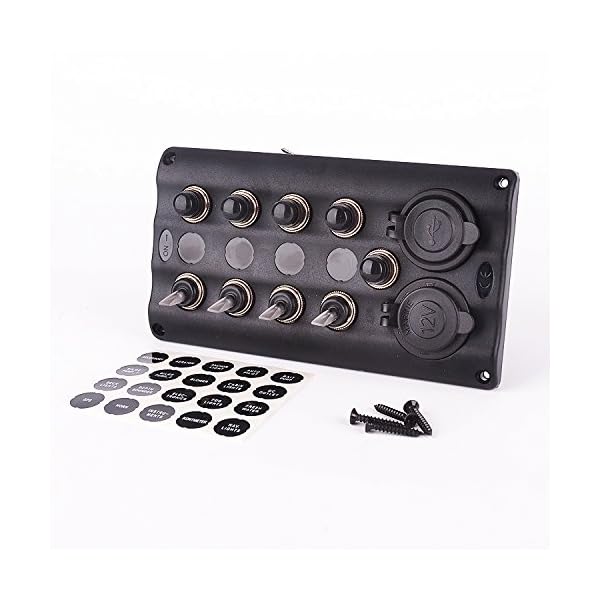Iztor-LED-Waterproof-12v-24v-4-Gang-Toggle-Switch-Panel-with-5-Breakers-and-power-socket-usb-port-charger-for-Marine-Boat-RV Iztor-LED-Waterproof-12v-24v-4-Gang-Toggle-Switch-Panel-with-5-Breakers-and-power-socket-usb-port-charger-for-Marine-Boat-RV