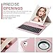 Keyboard Case iPad 9.7(6th Gen, 5th Gen) - iPad Air 2&1 - iPad Pro 9.7-360 Rotating - Detachable Keyboard - PU Leather Stand - iPad Case with Keyboard, (Rose Gold, 9,7)