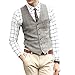 Zicac Men's Unique Advanced Custom Vest Skinny Wedding Dress Waistcoat, Light Gray, Medium