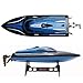 SZJJX RC Boat 2.4GHz 4 Channels Remote Control Electric Racing Boat 25KM/H High Speed Automatically 180 Degree Flipping Transmitter with LCD Screen Blue