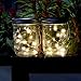 Mason Jar Lights Lids Wide Mouth Waterproof, iThird Solar String Lights Outdoor 2 Pack 10 LED Warm White for Wedding Christmas Holloween Party Deck Balcony Decorative Lighting(Jars Not Included)