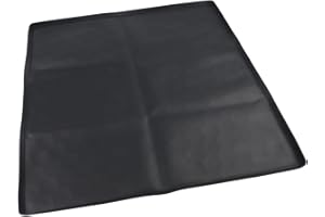 Tidevib Silicone Bedside Commode Mat with Raised Leak-Proof for Protection, Non-Slip Portable Toilet Floor Mat Seniors, Black