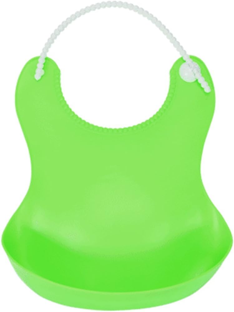 Novolix Waterproof Baby Toddlers Feeding Bibs Food Catcher Pocket Flexible Rubber Drooling Clothes Stain Resistant Easy Cleaning Bib
