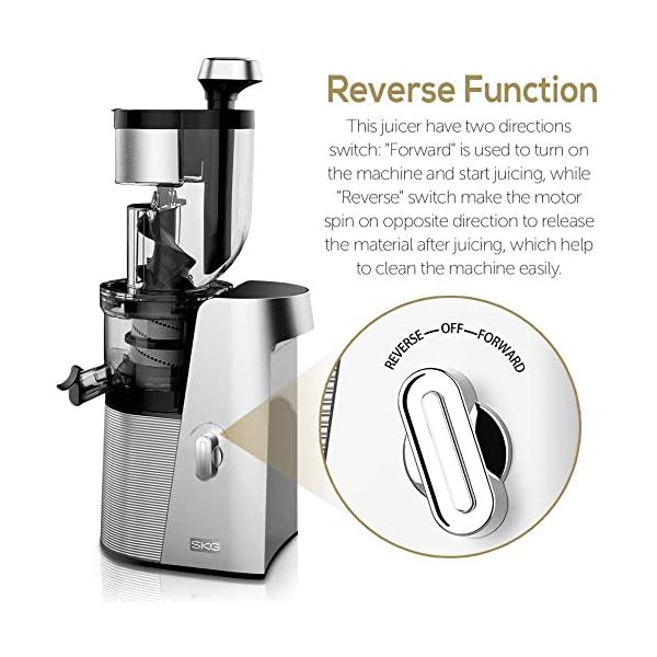 SKG Slow Masticating Juicer Cold Press 36 RPM Big Mouth Juice Extractor