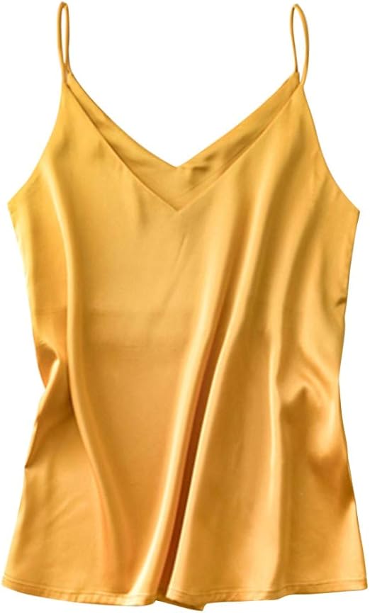 yellow satin cami