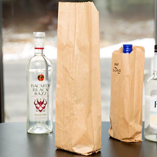 A1 Bakery Supplies25 Pack Brown Kraft Natural Gussett Paper Bags Pint Size Liquor Wine Paper Bags Sub Paper Bag 5.25 x 3.25 x 13.13 Natural Kraft)