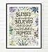 Blessed Is She Who Has Believed that the Lord Would Fulfill His Promises to Her, Luke 1:45, Christian Art Print, Unframed, Vintage Bible Page Verse Scripture Wall and Home Decor Poster, 8x10 Inches