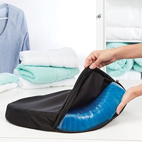 Gel Pad Seat Wheelchair Cushion Egg Sitter Covers 43 x 36 with Non Slip Drop Dot for Outdoor Office Kitchen Dining Room Patio Furniture Cars Chairs for Tailbone Sciatica Back Pain Black Cover AnyBack