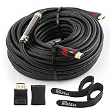 HDMI Cable 100 Feet with Built-in Signal Booster-Postta HDMI 2.0V Cable with 2 Piece Cable Ties+2 Piece HDMI Adapters Support 3D,1080P,Ethernet,Audio Return & Ultra HD-1 Pack