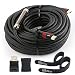 HDMI Cable 100 Feet with Built-in Signal Booster-Postta HDMI 2.0V Cable with 2 Piece Cable Ties+2 Piece HDMI Adapters Support 3D,1080P,Ethernet,Audio Return & Ultra HD-1 Pack