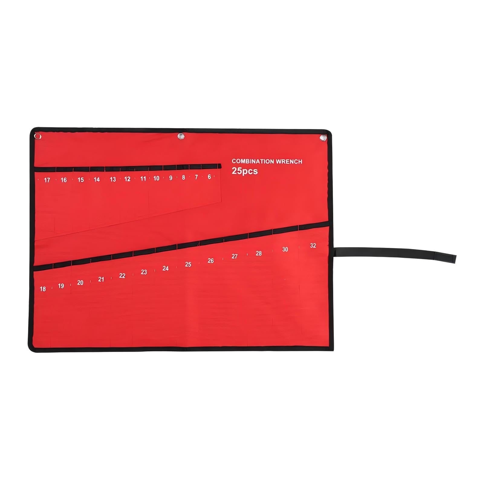 VIFERR Wrench Roll, Tool Roll Bag, Multi Pocket Roll Up Tools Storage Bag Spanner Plier Wrench Holder Canvas Organizer with Straps for Woodworker Craftsmen (25 Pockets)