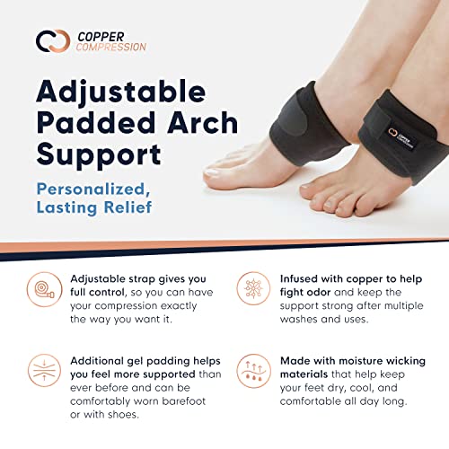 Copper Compression Adjustable Padded Arch Support Orthopedic Brace 2 Plantar Fasciitis