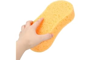 QUALIALL Premium Car Wash Foam Sponge for Fast Non Scratch Cleaning, 3PCS, Big Coral Type, Soft Large Thick for Washing Bathroom Bike Boat Kayak and Household Use, Yellow