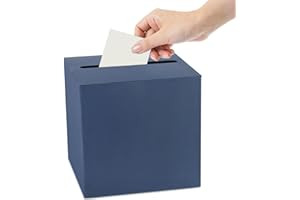 Fowecelt Navy Blue Card Box Cards Receiving Boxes Raffle Ticket Money Wedding Card Box for Baby Showers Anniversaries Retirements Engagement Party Supplies