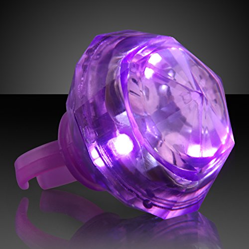 Purple Huge Gem Light Up LED Rings (Set of 24)