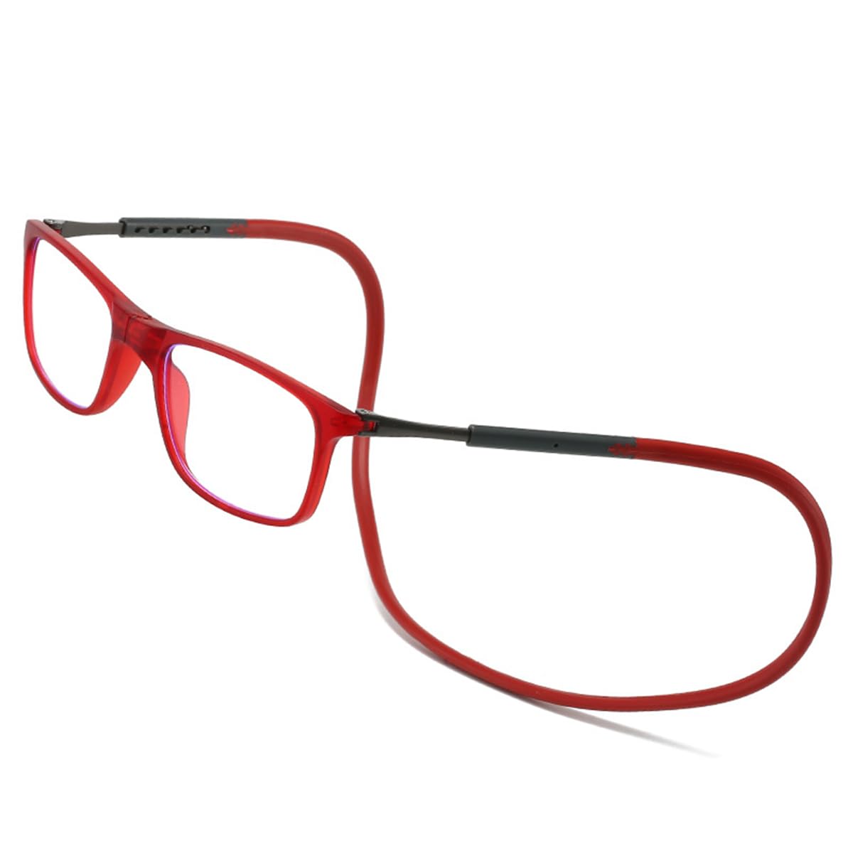 Photo 1 of ?Magnetic Reading Glasses with Front Connect Blue Light Blocking,Comfortable Neck Hanging Readers for Men and Women (RED, 2, x)