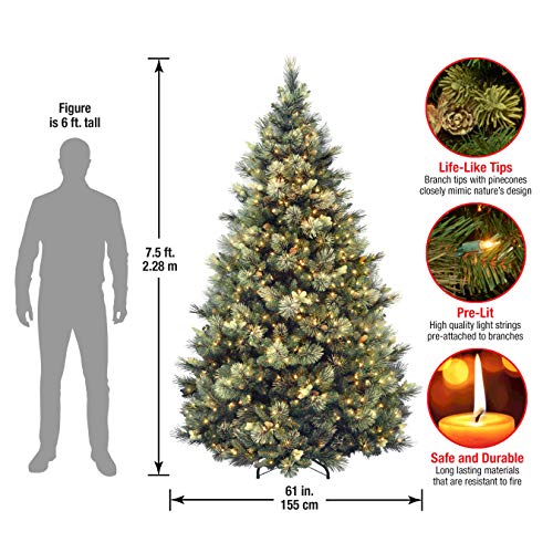 National Tree Company Carolina Pine 7.5 Foot Artificial Holiday Prelit