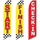 3 Swooper Flags Start Check In Events & Festivals Finish Red & Yellow