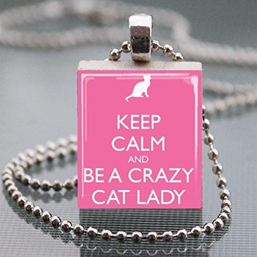 Be a Crazy Cat Lady Scrabble Tile Pendant Necklace - Wearable Art Charm