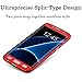 ATOOZ(TM) Galaxy S7 Edge 360 Degree All-Around Full Body Slim Fit Lightweight Hard Protective Skin Case Cover for Samsung Galaxy S7 Edge (Red)