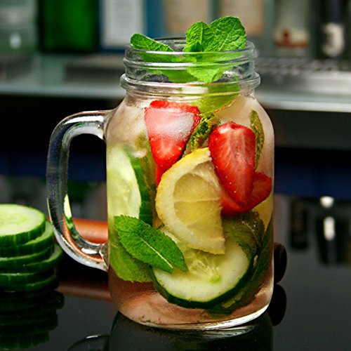 bar@drinkstuff Mason Drinking Jar Glasses Pack of 4, 20oz/568ml Vintage Style Mason Jar Tumblers with Handles - Image 5