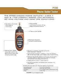 Southwire Tools & Equipment P700 Probador de toma de teléfono doble