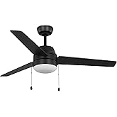 Kathy Ireland Home KICF58313 52" Hilda Ceiling Fan with Light, Indoor Only, 3-CCT LED Lighting, Pull Chain Control, Quick-Ins