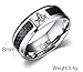 Stainless Steel Blue Carbon Fiber Inlay Polished Beveled Edge Masonic Wedding Ring Bands for Men,Freemason Ring,size 12