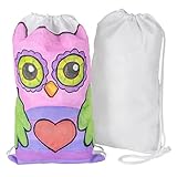 Color Your Own Arts And Crafts Drawstring Backpack Tote Bags (12)