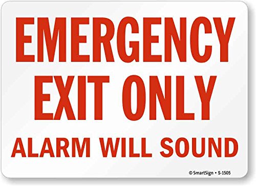 SmartSign"Emergency Exit Only, Alarm Will Sound" Sign | 10" x 14" Plastic