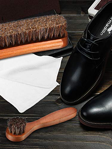 Youngjoy 3 Pieces Horsehair Shine Shoes Brush kit Polish Dauber Applicators(C) - Thumbnail 4