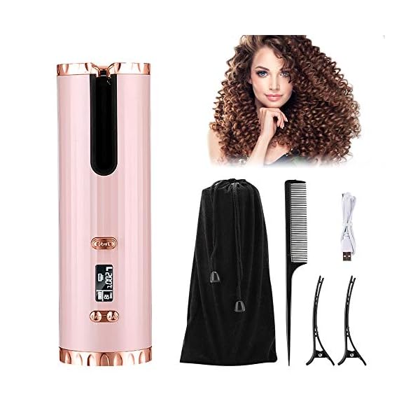 Automatic-Cordless-Hair-Curler-Auto-Wireless-Curling-Iron-Professional-LCD-Display-USB-Rechargeable-Fast-Heating-with-Adjustable-Temperature-Timer-Tangle-Free-Hair-Curling-Wand-for-Travel-Home-Use Automatic Cordless Hair Curler Auto Wireless Curling Iron Professional LCD Display USB Rechargeable Fast Heating with 6…