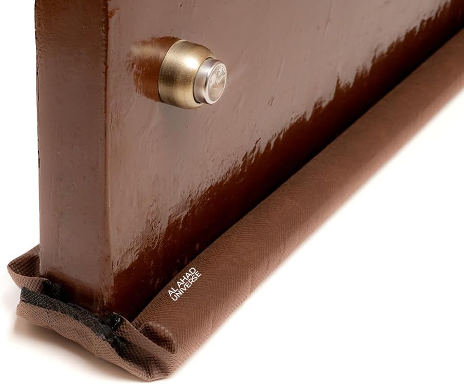 Draft Stoppers - Al Ahad Large Door Draft Stopper 38 Inch Under Door Draft Noise Blocker Black Gap Stoppers Entry Door Draft Guard for Bottom of Doors Adjustable Twin Door Draft