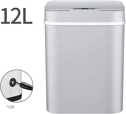 WEWE Automático Sensor Sin Contacto Bote De Basura,con Adaptador De Ca