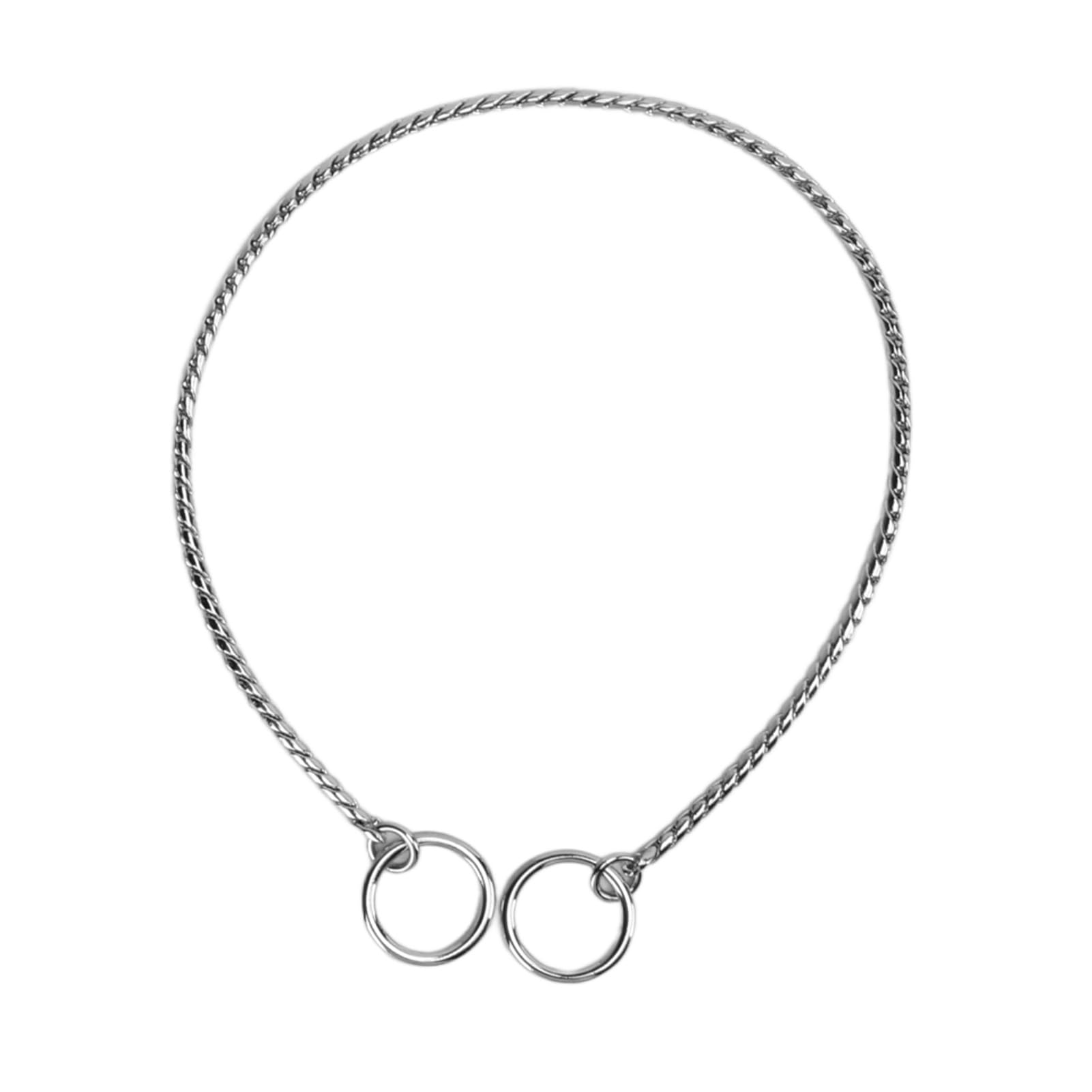 TITA-DONG Stainless Steel Dog Choke Chain Collar, Puppy Metal P Chain Slip Collar Snake Chain, Pet Show Slip Collar Choker for Training Walking for Small Medium Large Dogs(3mm*40cm)