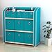 Home-Like 11 Drawer Storage Organizer, Muti-Bin Toy Organizer, 3 Tier Metal Shelves with 11 Removable Fabric Bins, DIY Multi-Purpose Storage Chest Suit for Home Office Bedroom Playroom, Turquoise