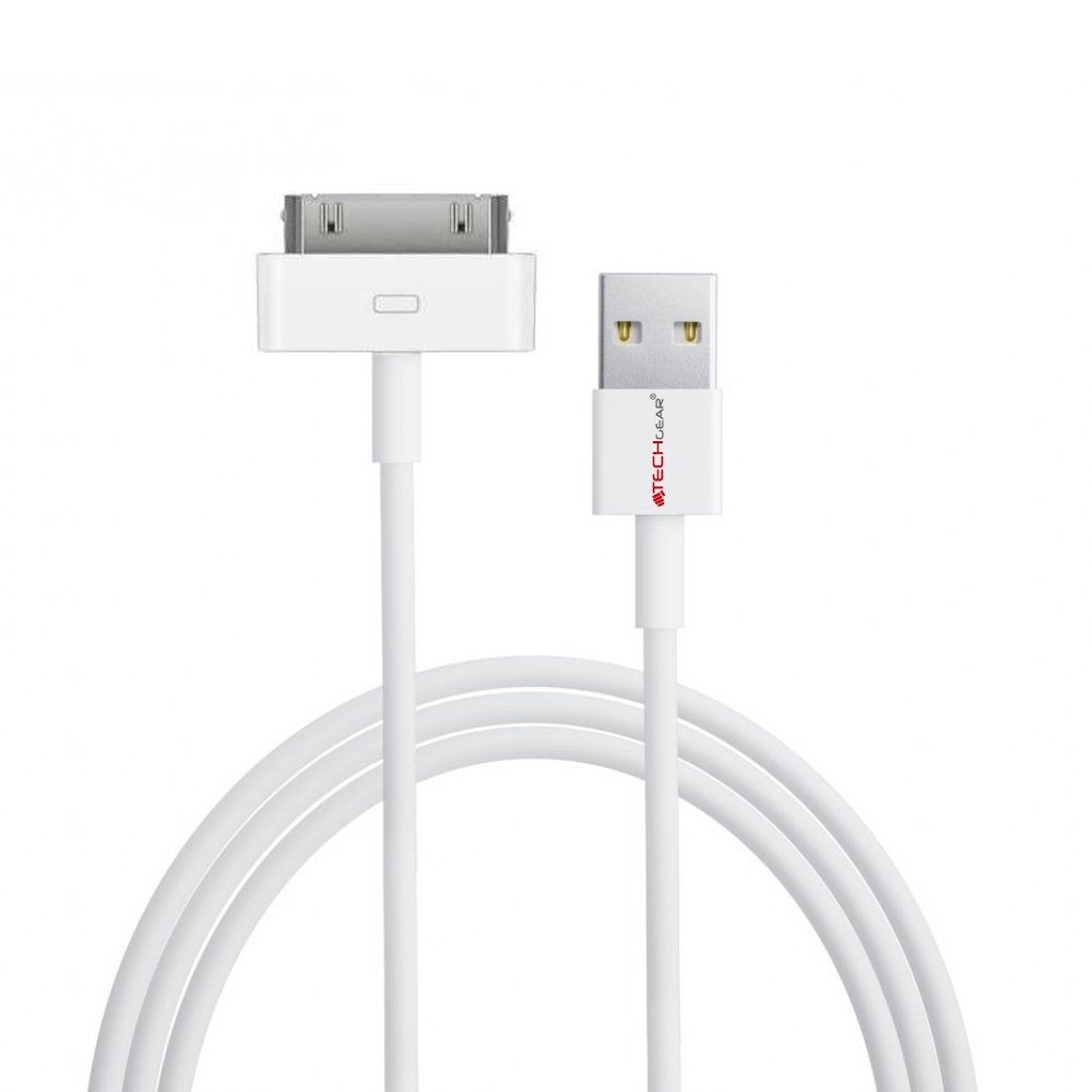 TECHGEAR EXTRA LONG 3 Meter / 10 Feet USB Data Sync & Charging Cable Lead Compatible for Apple iPad, iPad 2 & iPad 3 (White)