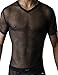 DDSOL Mens See Through Set Fishnet Mesh Clubwear Sleevless T-Shirt Undershirts Black