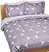 Amazon Basics Lightweight Microfiber Bed-in-a-Bag Comforter 7-Piece Bedding Set, Full/Queen, Purple Mod Dot