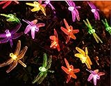 IREALIST Solar String Lights, 20 LED Waterproof Ultra Bright Dragonfly Fairy Lights for Christmas Trees, Garden, Patio, Wedding, Party and Holiday Decorations (Multi-Color)