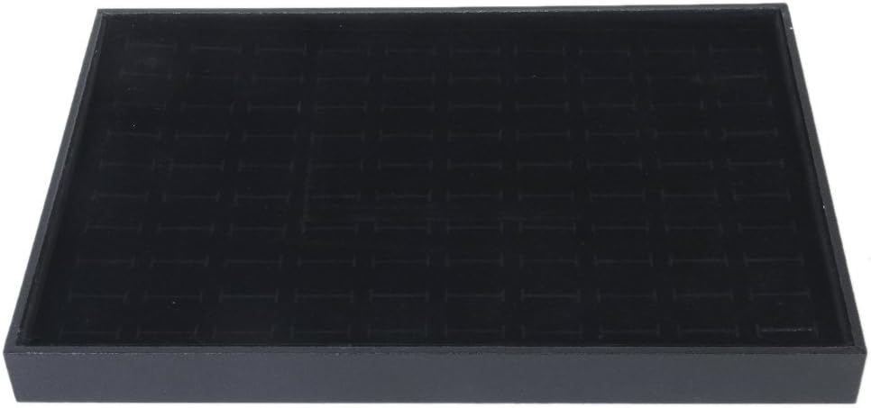 Importe 100 Slots Grid Velvet Ring Earring Ear Pin Brooch Storage Display Box Tray Jewelry Organizer Holder Case Coverless