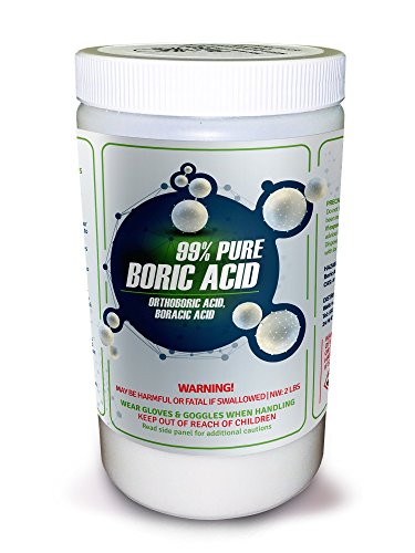 99% pure boric acid aka orthoboric acid, boracic acid (2 lb)