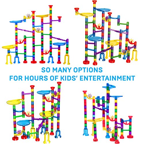 Stoie's Marble Run Set - 109 Full Pieces - Marble Maze Race Track Game for Kids 4, 5, 6 Years Old - STEM Building Toy for Boys and Girls
